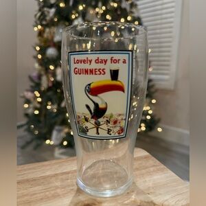 Guinness Toucan Glass with Red and Black Design